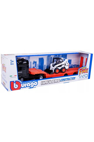 BBURAGO MERCEDES ACTROS TIR LAWETA 1:43 + BOBCAT S590 WHEEL LOADER