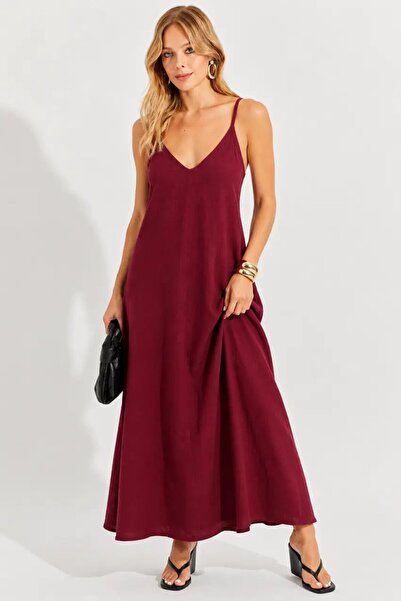 Cool & Sexy Burgundy Strappy Casual Maxi Dress