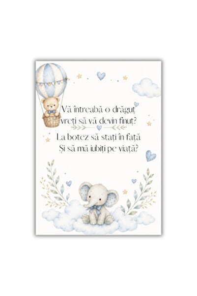 OEM Felicitare 13x18 cm cu plic, Solicitare pentru părinți spirituali pentru ...