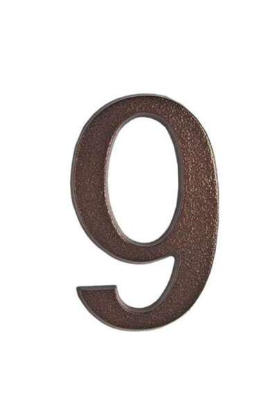gerda Semn Cifra Cu Surub Fixare - 100mm / Bronz / 5