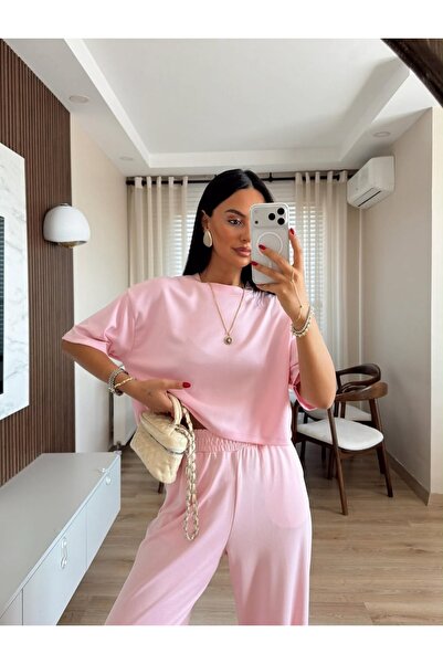 STYLE STOP طقم نسائي من قماش المودال واسع الأرجل مكون من قطعتين