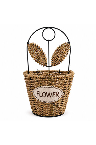 Aşkana Wicker Wall Planter Decorative Flower Pot 26 Cm, Rustic Wall Ornament ...