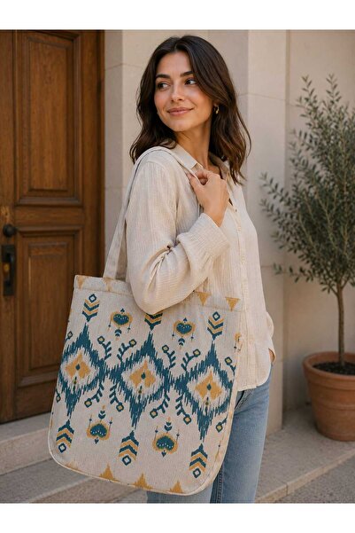 ÖZDAĞ HOME CONCEPT Digital Printed Suede Fabric Women's Shoulder Bag – Multi-...