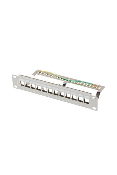 Lanberg Panou 12 porturi 1U 10" Lanberg, organizator module Keystone, gri, di...