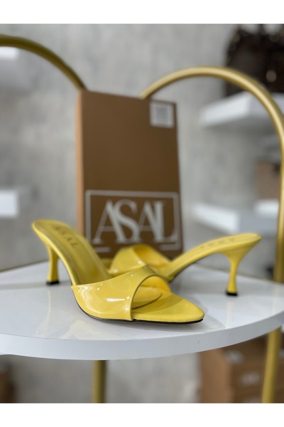 ASAL ayakkabıcılık Colorate Rugan Comfortable Heeled Slippers