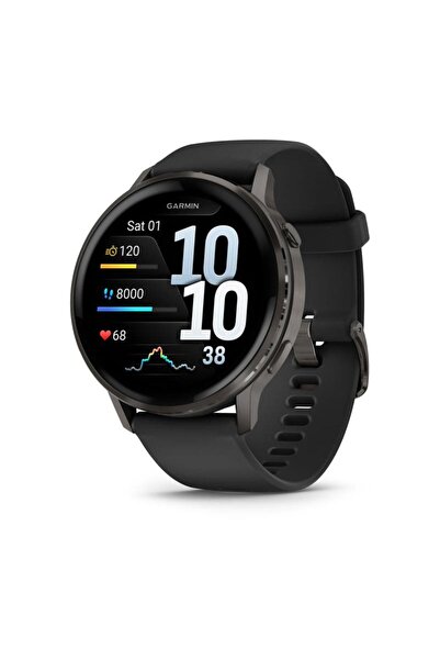 Garmin Smartwatch Venu 4 AMOLED GPS, curea din silicon negru