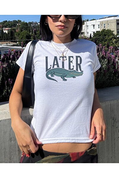 Grafftee Clothing Γυναικείο μπλουζάκι με στάμπα Later Gator Y2K