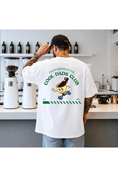 Grafftee Clothing Λέσχη Κουλ Πατεράδων Τυπωμένο Unisex Oversize T-Shirt