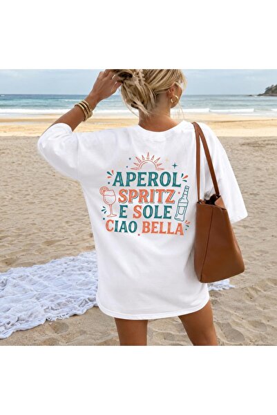 Grafftee Clothing Aperol Spritz Printed Unisex Oversize T-Shirt