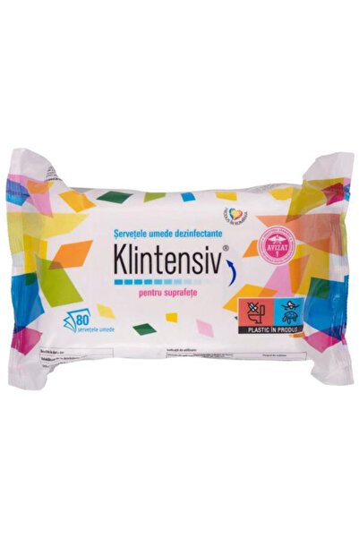 KLINTENSIV Servetele Umede Dezinfectante pentru Suprafete - Klintensiv, 80 buc