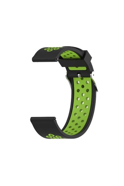 OEM Δίχρωμο λουράκι σιλικόνης με τρύπες για Galaxy Watch 42mm Μαύρο+Πράσινο