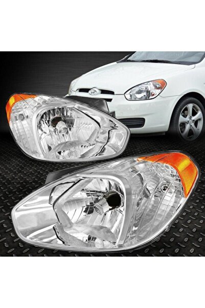 GUMUSONLINE Hyundai Accent Era Sağ Sol Ön Far Takımı Manuel 2006-2009 Sarı Si...
