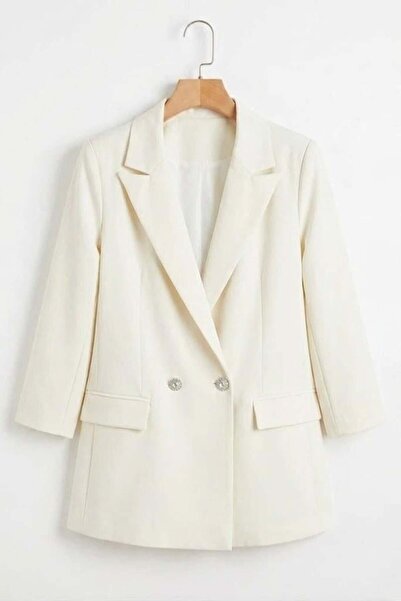 Raneel Kazançlı Alışveriş Women's Double-Breasted Collar Double-Button Blazer...