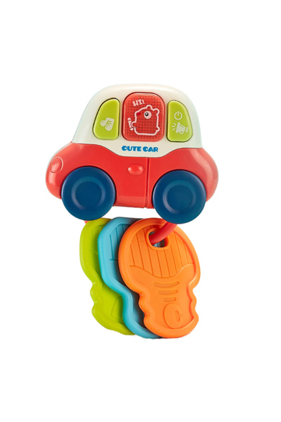LeanToys Mașinuță de jucărie interactivă cu jucării de dentiție, chei, lumini...