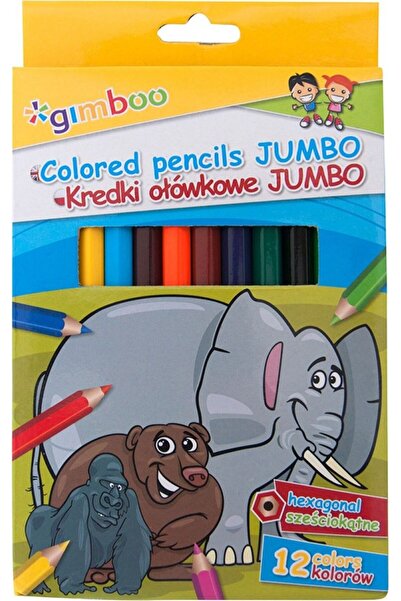 Gimboo Creioane creion hexagonale Jumbo 12buc