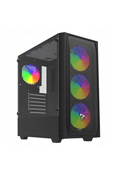 Kraft&dele Carcasă PC Savio Noctis Flow RGB X1 Midi Tower ATX cu fereastră, n...