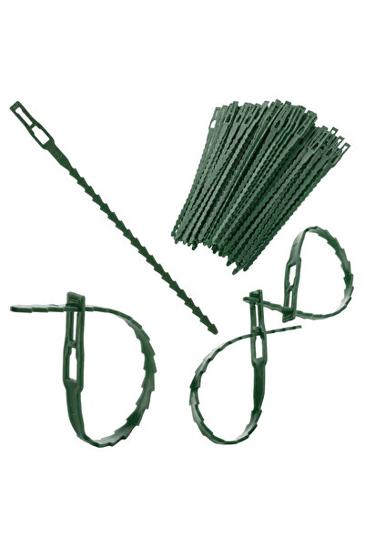 zola Set 100 coliere plante, reutilizabile, reglabile, legare si sustinere, r...