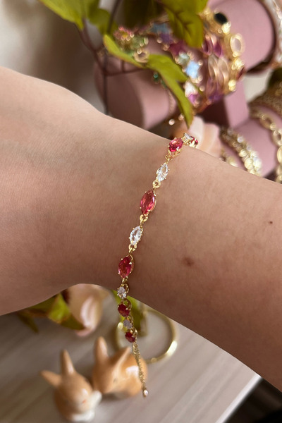 Liora Glow Pembe Taşlı Zirkon Bileklik