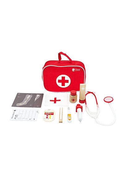 Classic World Set de doctor din lemn cu geanta tip valiza 3+