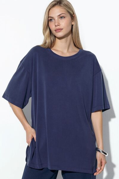 Hiccup Busem Slit Detailed Crew Neck Short Sleeve T-Shirt