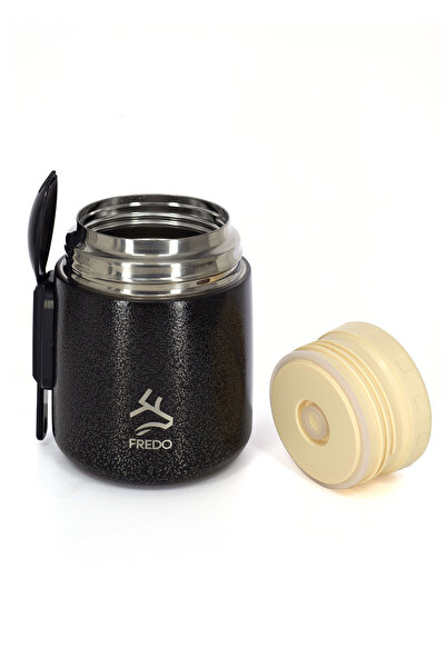 FMS Fredo Duo Dine 500ml Food Thermoses Black with Strap