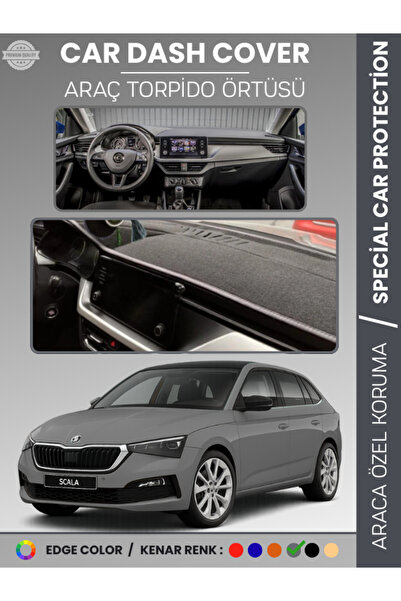 COLONY Skoda Scala Gri Torpido Örtüsü Ön Göğüs Koruma Torpido Koruma Tam Uyum...