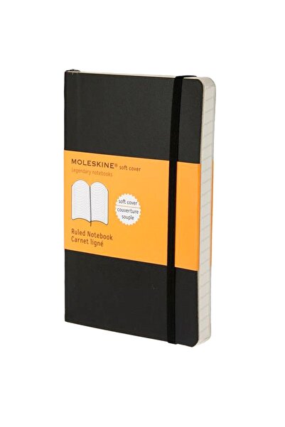 Moleskine Large Boy Soft Cover Striped Notebook Black 13X21