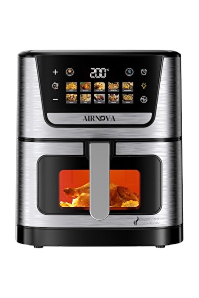 Airnova ®   Friteuză cu aer cald DualFritto 2100W, Capacitate 9L, Control dig...