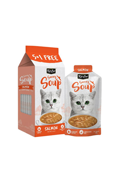 Kit Kat Salmon Soup Sachets for Cats (5+1 X 50ml)Kitt Kat Salmon Soup Sachets