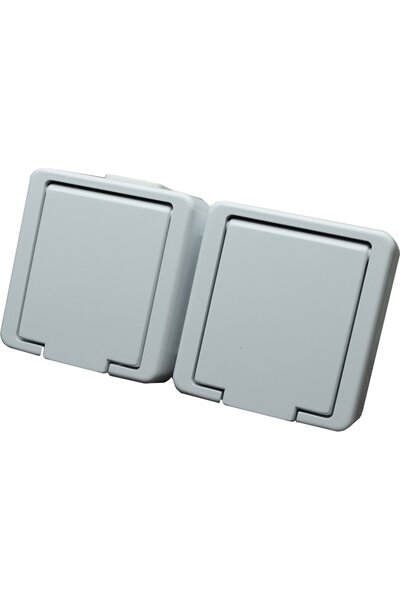 Timex JANTAR Priză dublă IP44 cu capac rabatabil alb GNT-6j