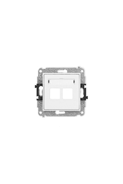KARLIK ICON Mecanism mufă multimedia dublă fără modul (standard Keystone) alb...
