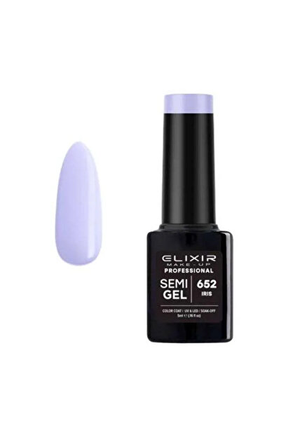 Elixir Επαγγελματικό Ημι-τζελ Ημι-μόνιμο Βερνίκι Νυχιών 652 Ιριδί Μωβ Μπλε 5ml