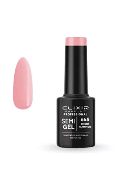 Elixir Επαγγελματικό Ημιμόνιμο Βερνίκι Νυχιών Τζελ 665 Φωτεινό Ροζ Φλαμίνγκο 5ml