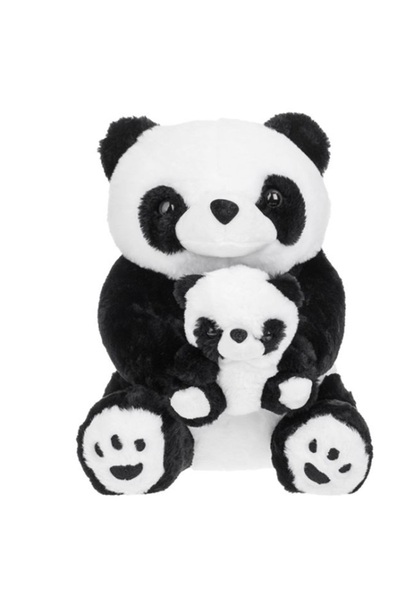 OEM Panda de pluș șezând cu pui 38 cm