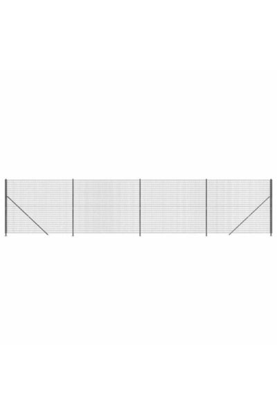 vidaxl Gard din plasă de sârmă cu bordură, Antracit, 1,8 x 10 m