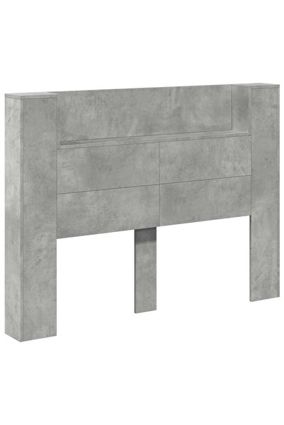 vidaxl Tăblie cap Gri din beton 140 x 16,5 x 103,5 cm Lemn compozit