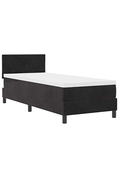 vidaxl Pat boxspring cu LED-uri și saltea cu LED-uri, negru, 80 x 200 cm, cat...