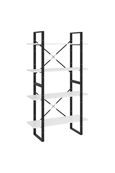 vidaxl Bibliotecă cu 4 rafturi, alb, 80x30x140 cm, PAL