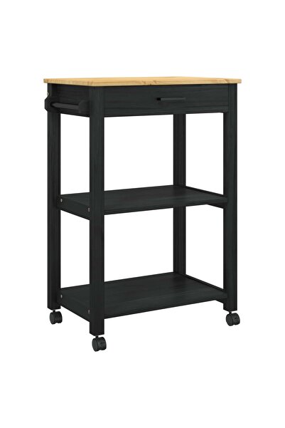 vidaxl Troler de Bucătărie MONZA Negru 60 x 40 x 88,5 cm