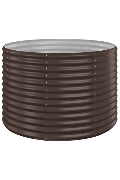vidaxl Jardinieră de grădină maro 100 x 100 x 68 cm din oțel galvanizat