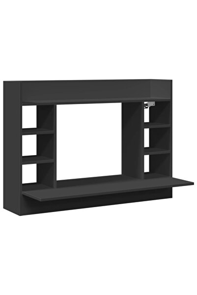 vidaxl Birou montat pe perete, negru, 105x48x75 cm, lemn prelucrat