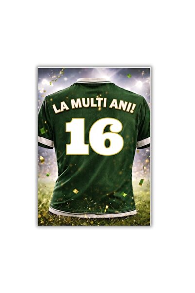OEM Felicitare 13x18cm cu plic - aniversare/zi de naștere 16 ani - băiat fotb...