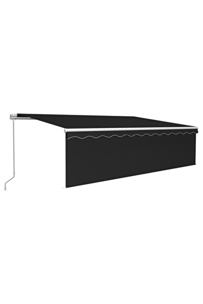 vidaxl Copertină retractabilă manuală cu rulou, Antracit, 5 x 3 m
