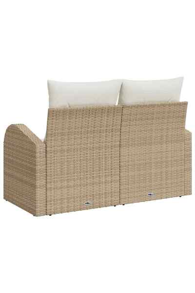 vidaxl Canapea de grădină cu pernă Bej 124 x 62 x 69cm poliratan