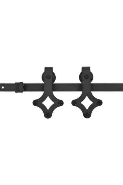 vidaxl Set feronerie ușă glisantă SKIEN, negru, 183 cm, oțel