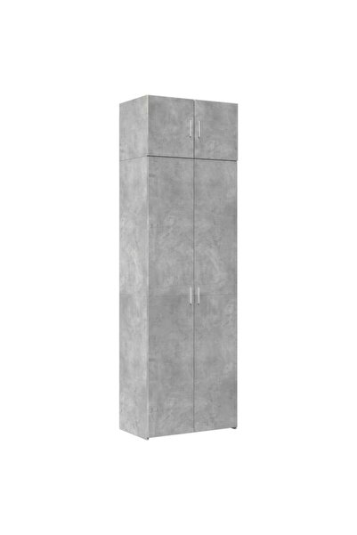 vidaxl Dulap de depozitare, gri beton, 70 x 42.5 x 225 cm, lemn prelucrat