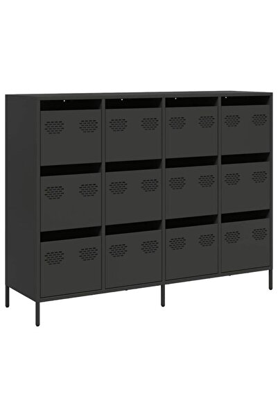 vidaxl Dulap, negru, 135 x 39 x 103.5 cm, oțel laminat la rece