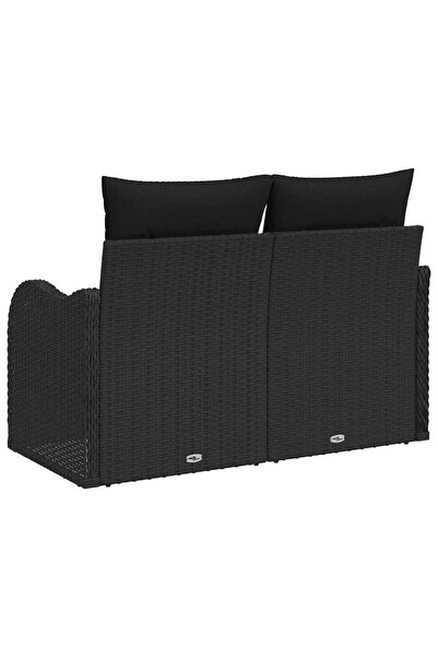 vidaxl Canapea de grădină cu pernă Negru 121 x 62 x 69cm poliratan