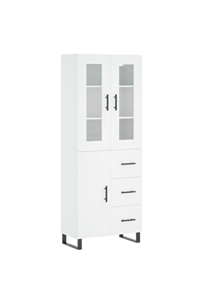 vidaxl Dulap înalt, Alb, 69.5 x 34 x 180 cm, Lemn prelucrat