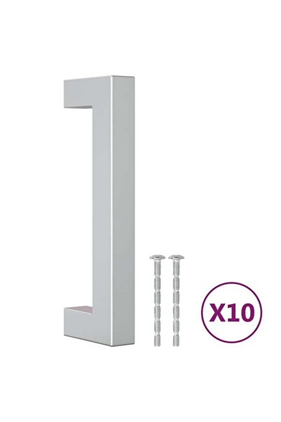 vidaxl Mânere de mobilier, 10 bucăți, Argintii, 96 mm, Oțel inoxidabil